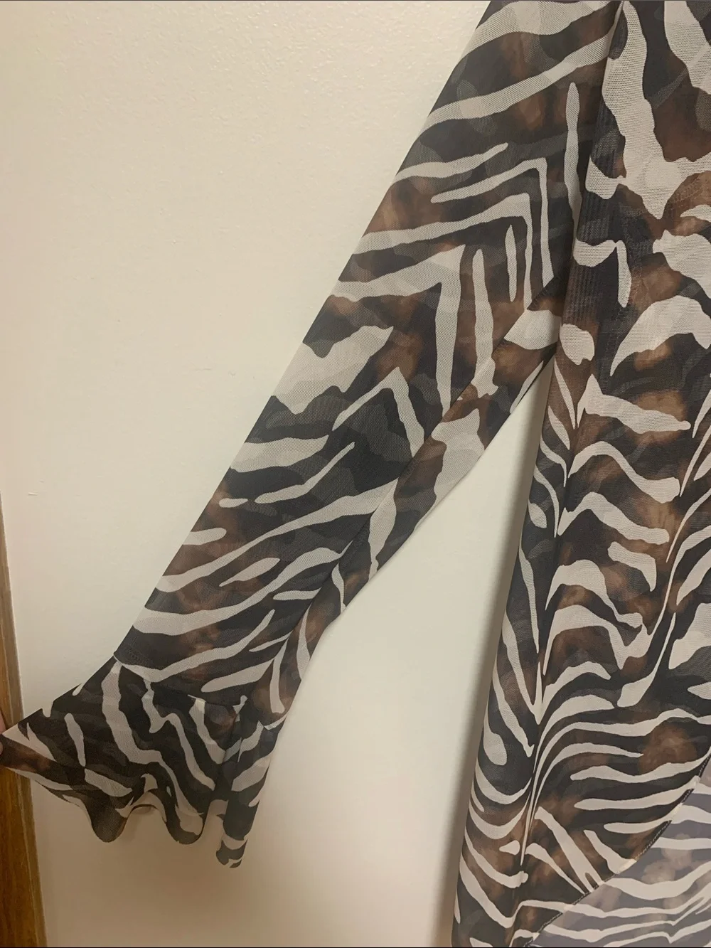 Sunshine 79 swim coverup - animal print mesh cardigan shirt